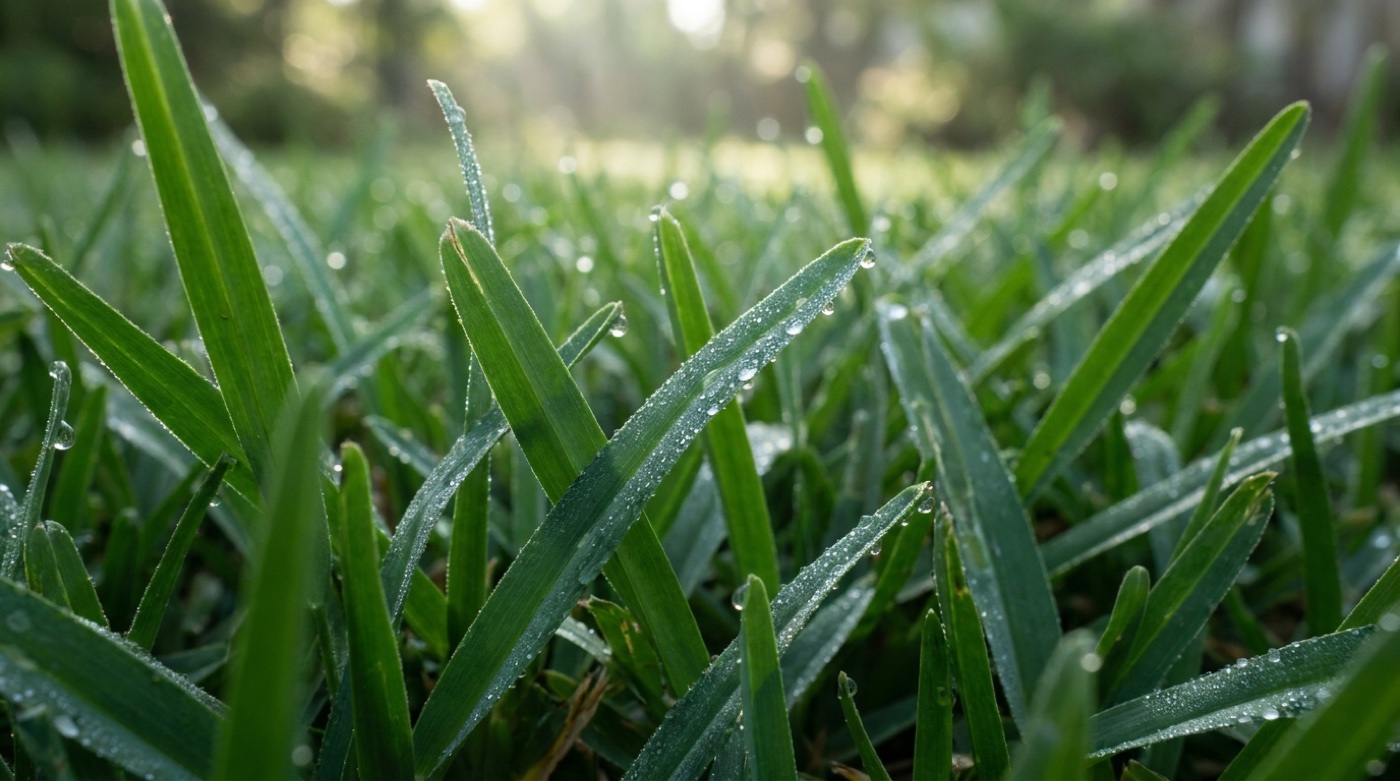 Close-up of healthy St. Augustine grass
